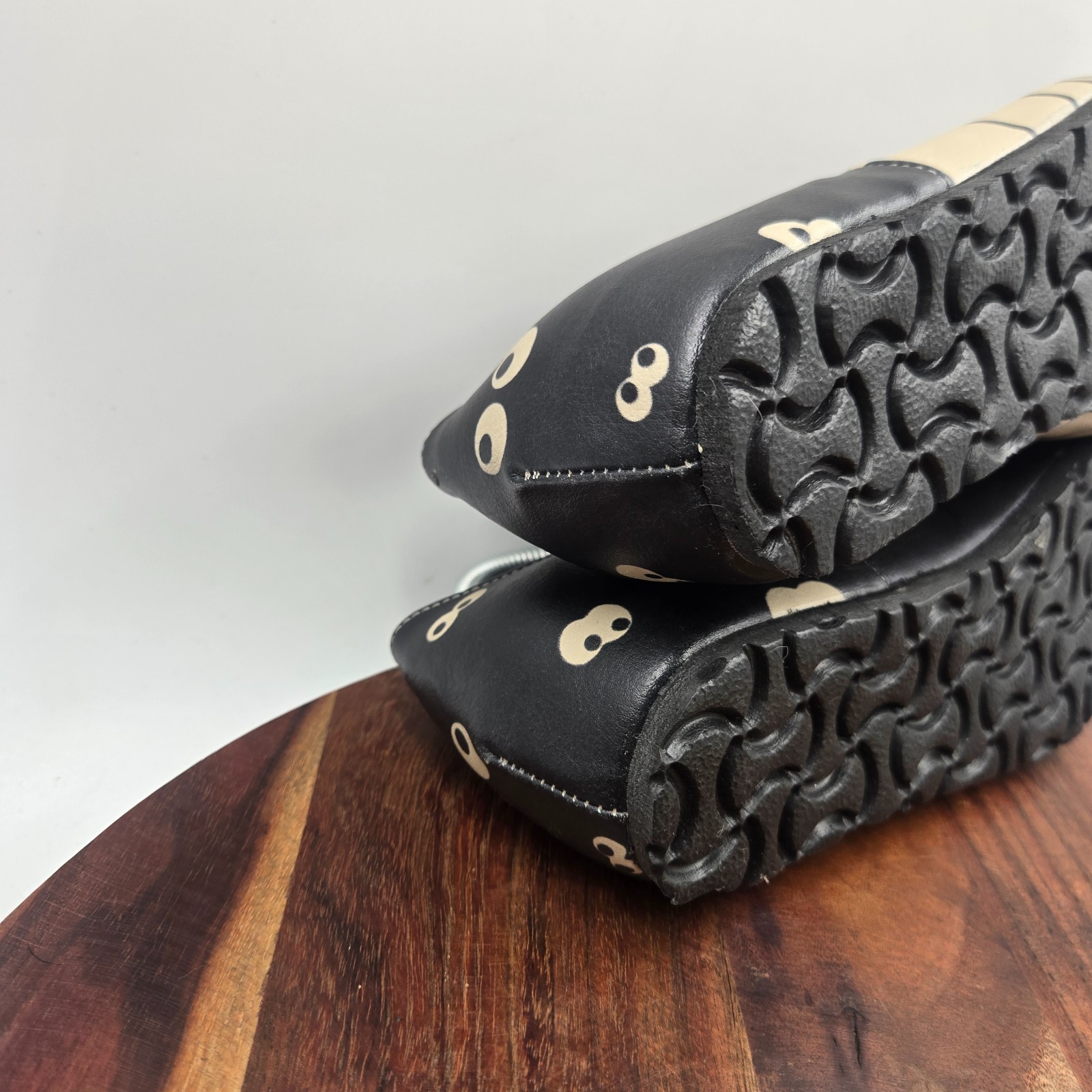 Goby Mary Jane Shoes Womens 39 / 8.5 Black Beige Vegan Halloween Skeleton Loafer