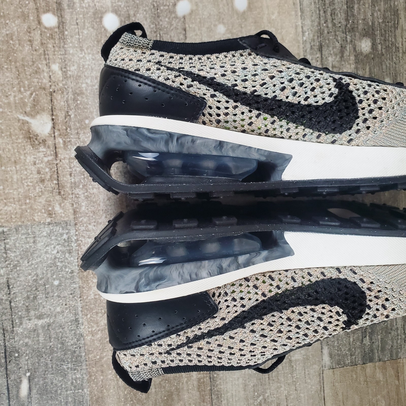 Nike Air Max Flyknit Racer Shoes Mens 5 Womens 6.5 Sesame Black Ocean Cube