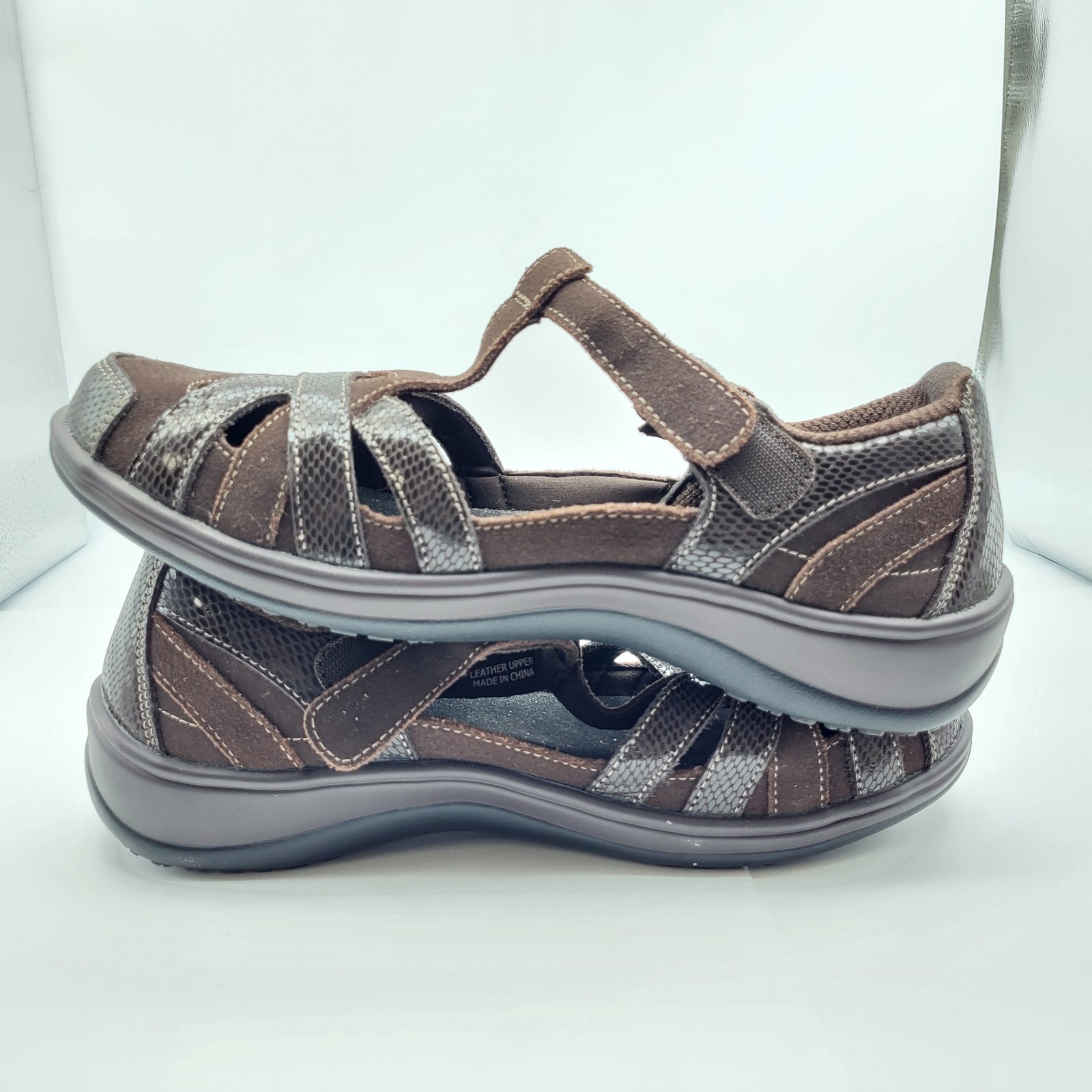 OrthoFeet Juno 860 Shoes Sz 9.5 Wide Brown Suede Mary Jane Walking Comfort