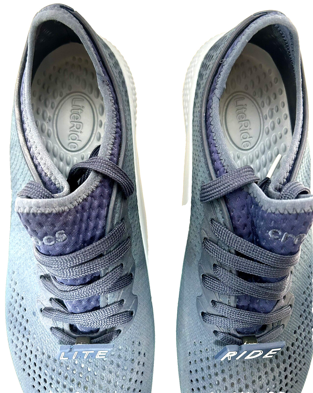 CROCS LITE RIDE 360 Pacer Shoes Women’s Sz 10 Gray Blue Lace up Sneakers #206705