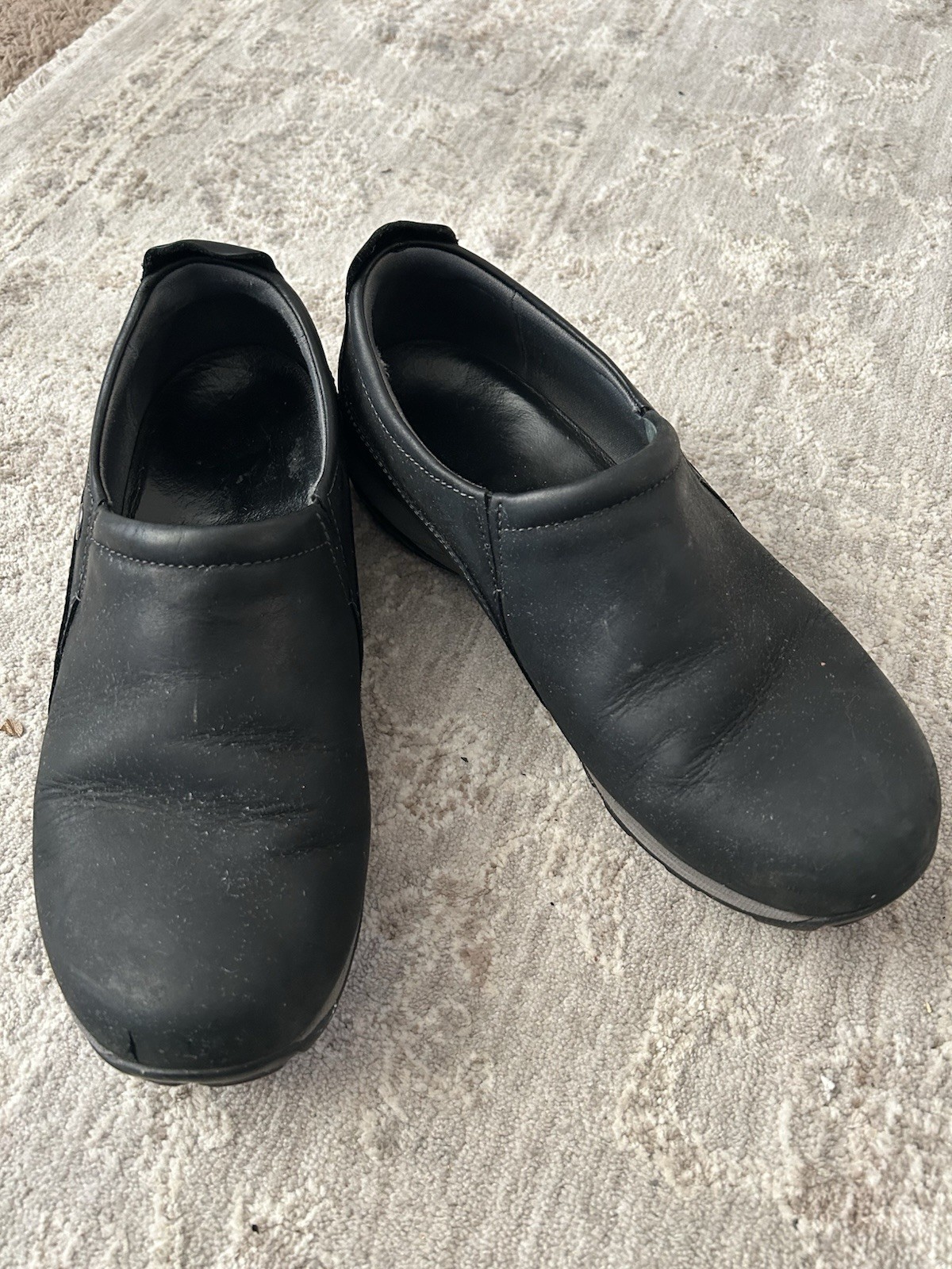 Dansko Patti Womens 9.5-10 Sneakers Black Leather Comfort Casual Shoe Slip-On