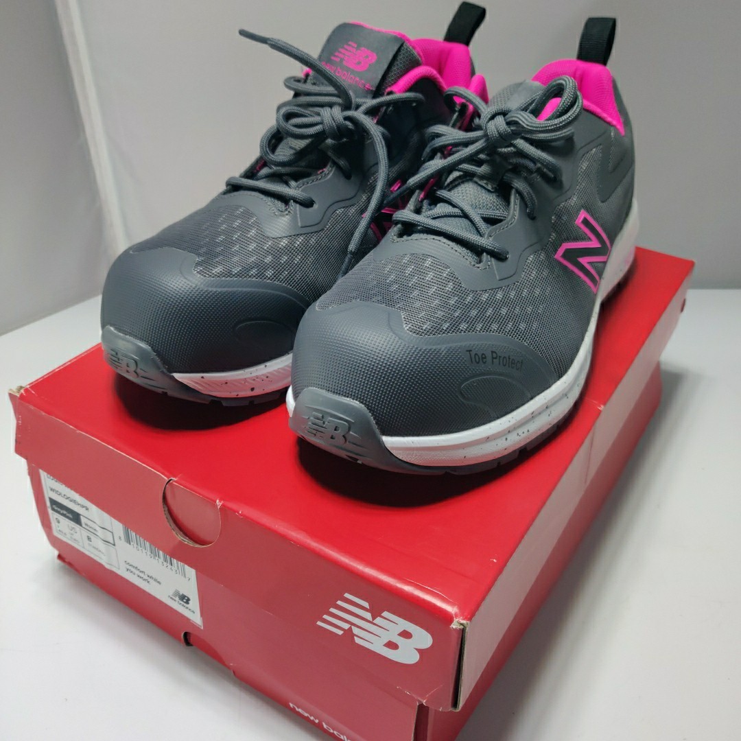 New Balance Logic Womens Work Shoe Sz 9 B Gray Pink Composite Safety Toe Sneaker