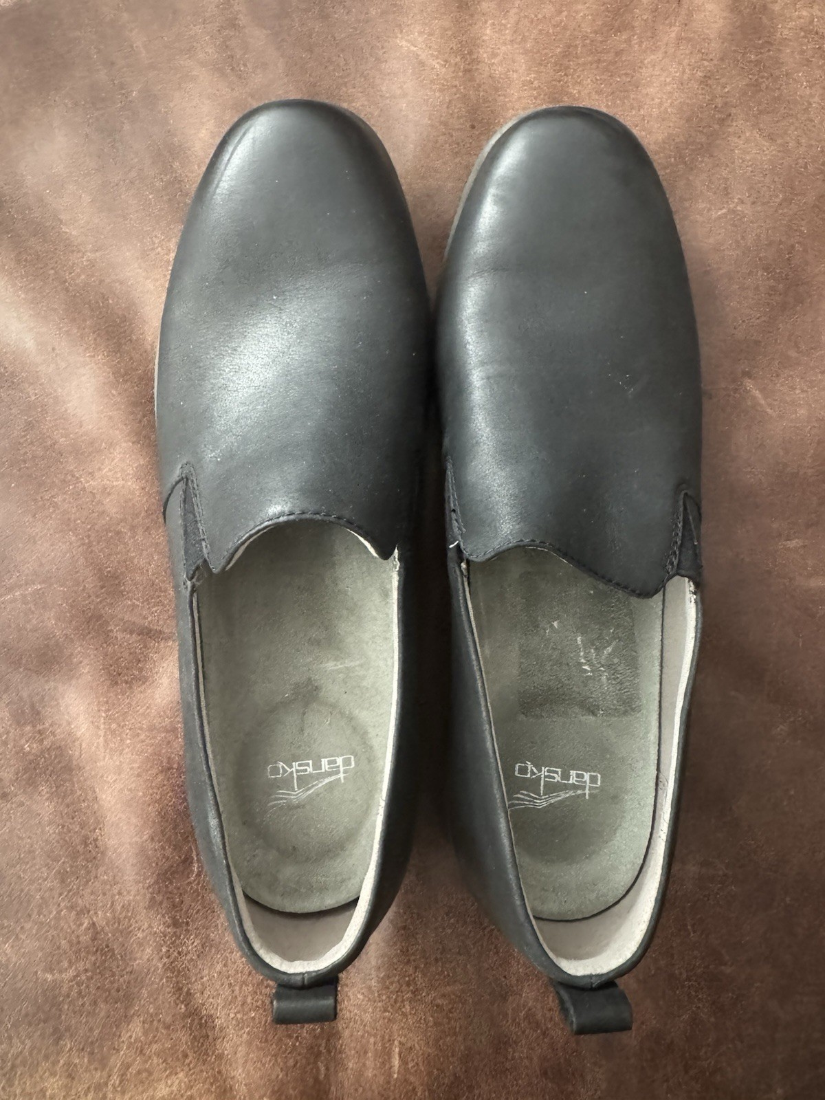 Dansko~Loafers 39/40/9-9.5 Black Linley-Burnished Calf Casual Work Everyday-NWOB