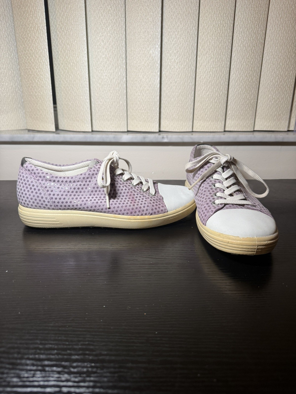Ecco Shoes Soft 7 Trend Women’s Size 8.5 Purple Perforated Golf Comfort Sneakers