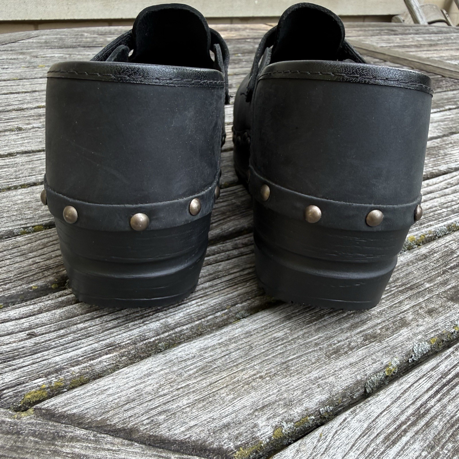 Sanita Original Danish Clogs Black Nubuck Adjustable Strap Comfort Shoes EU 38