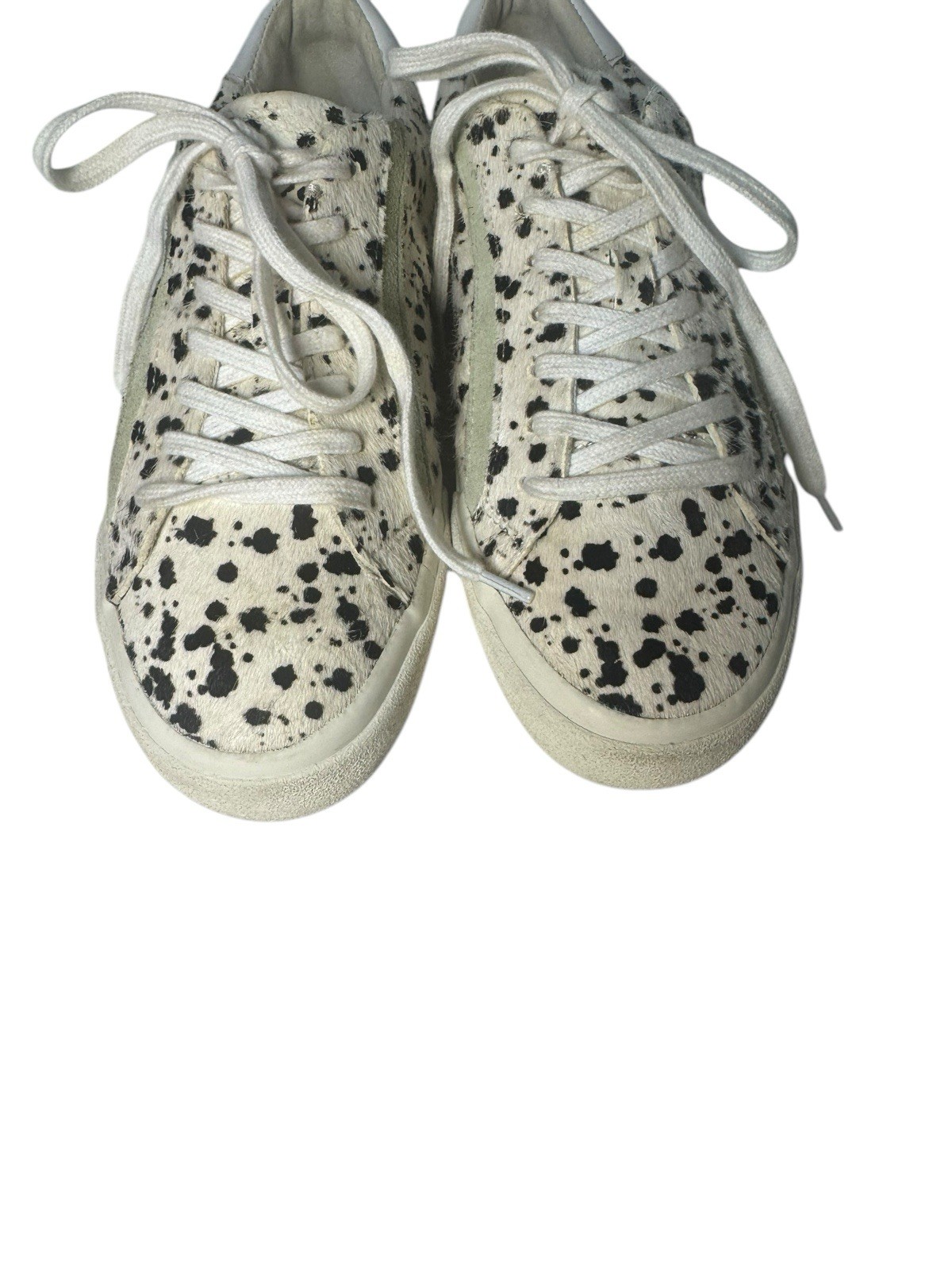 Madewell Sidewalk Sneakers 9 Woman’s Low Top Calf Hair Spotted Stripe Lace Up
