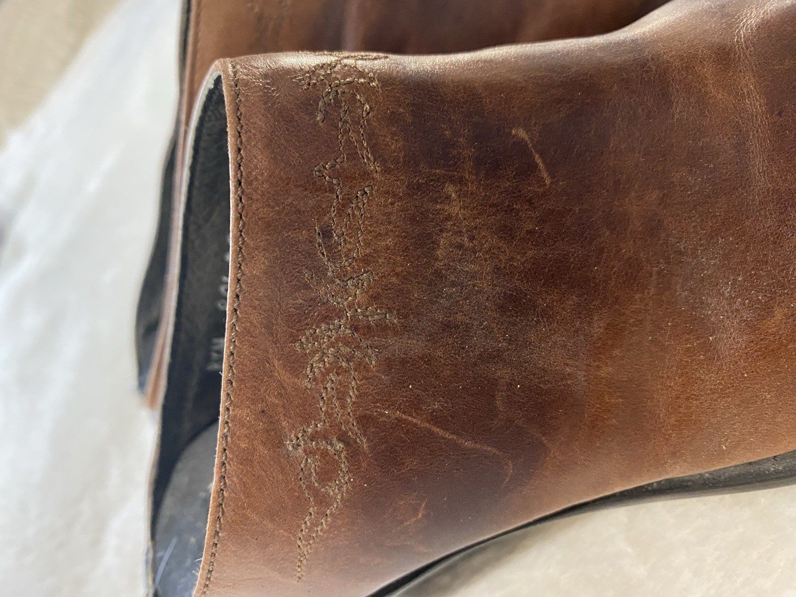 VTG 90s Code West Brown Leather Western Mules Women 8.5 M Slip On Cowboy Slides