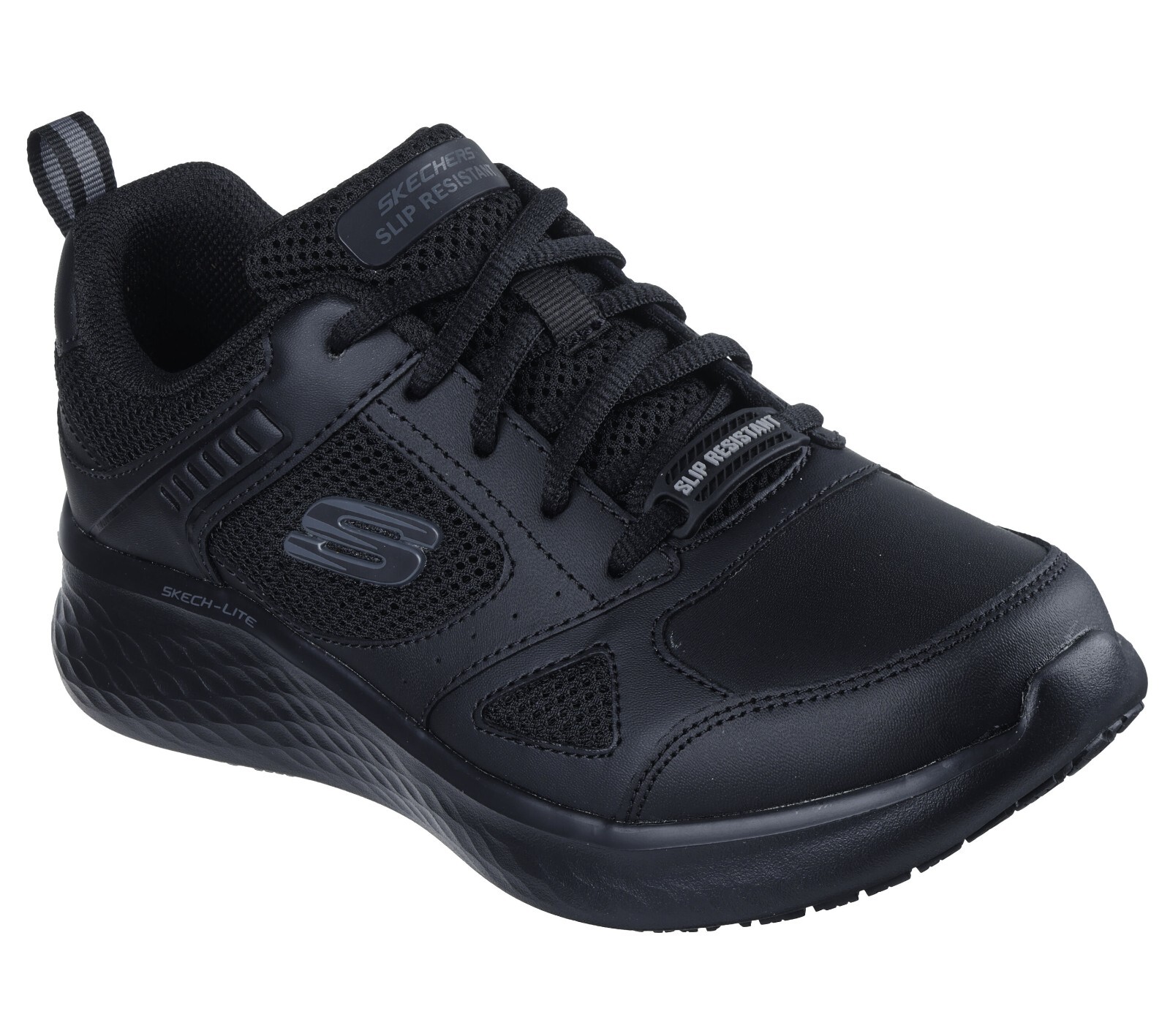 Black Womens Skechers Shoes Work Slip Resistant Electrical Hazard Mesh 108206