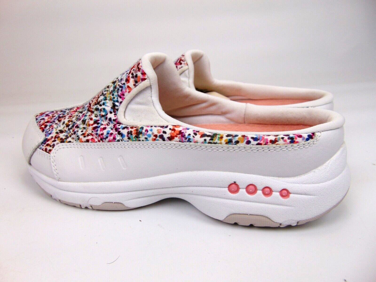 Easy Spirit Women’s Traveltime Classic Slip On Mules Size 5.5 M, White/Multi