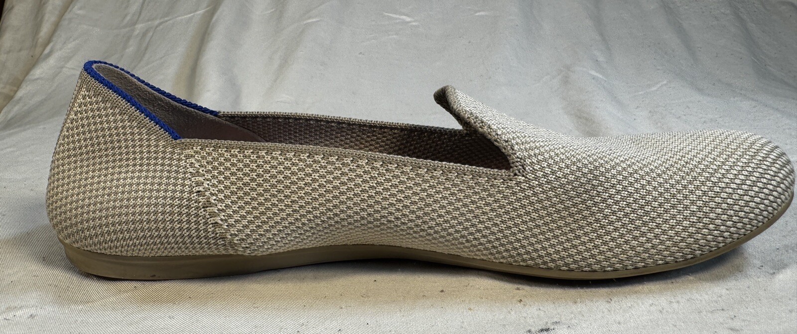 Rothy’s The Loafer 8 Ecru Beige Knit Sustainable Flat Shoe
