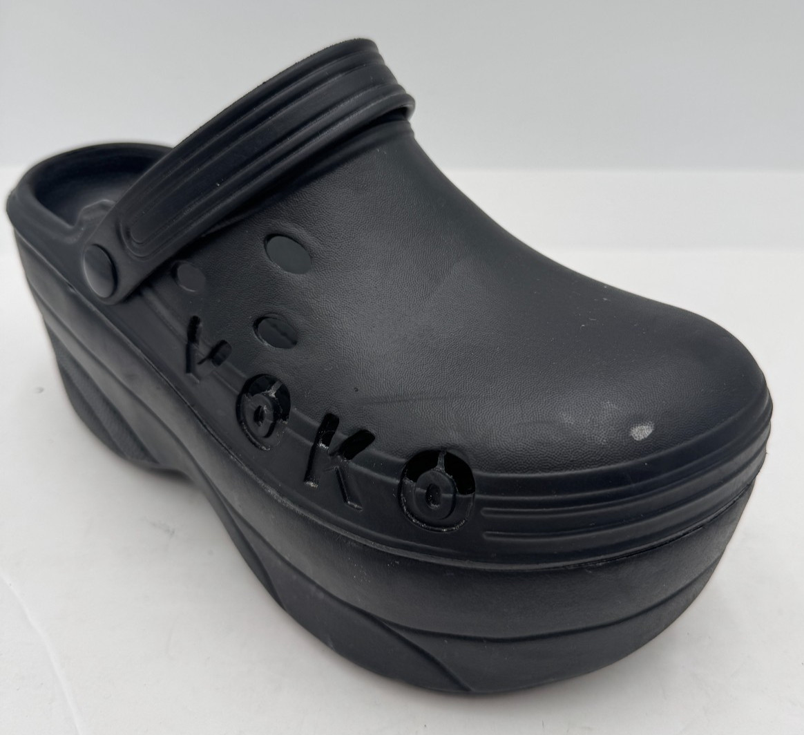 Voko Gardener Platform Clogs Women’s 8 Cozy Black Round Toe Casual Slip On Shoes