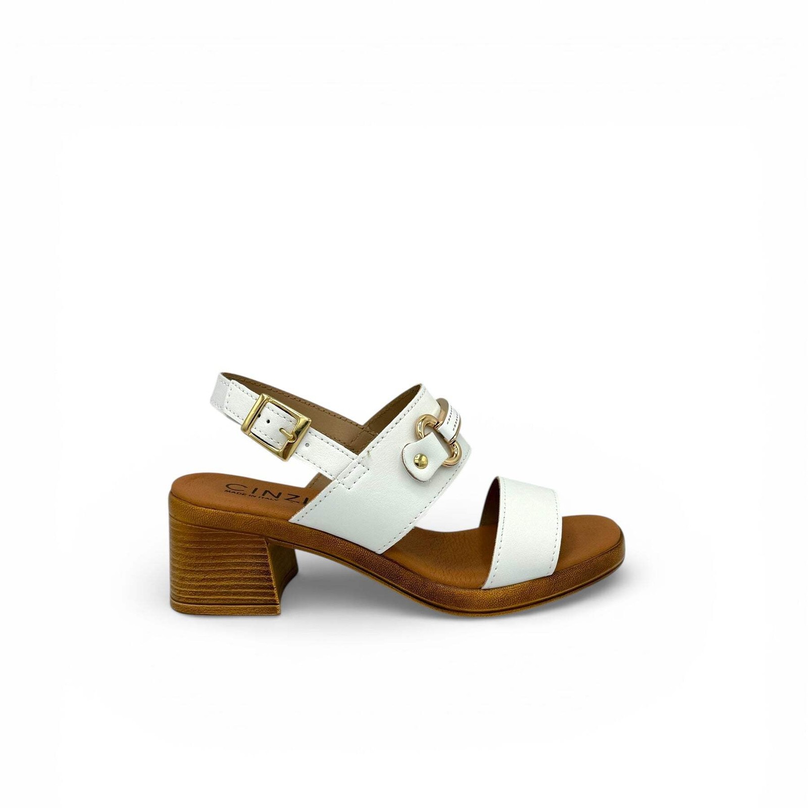Cinzia Soft LF150001 Women’s White Leather Heeled Sandals