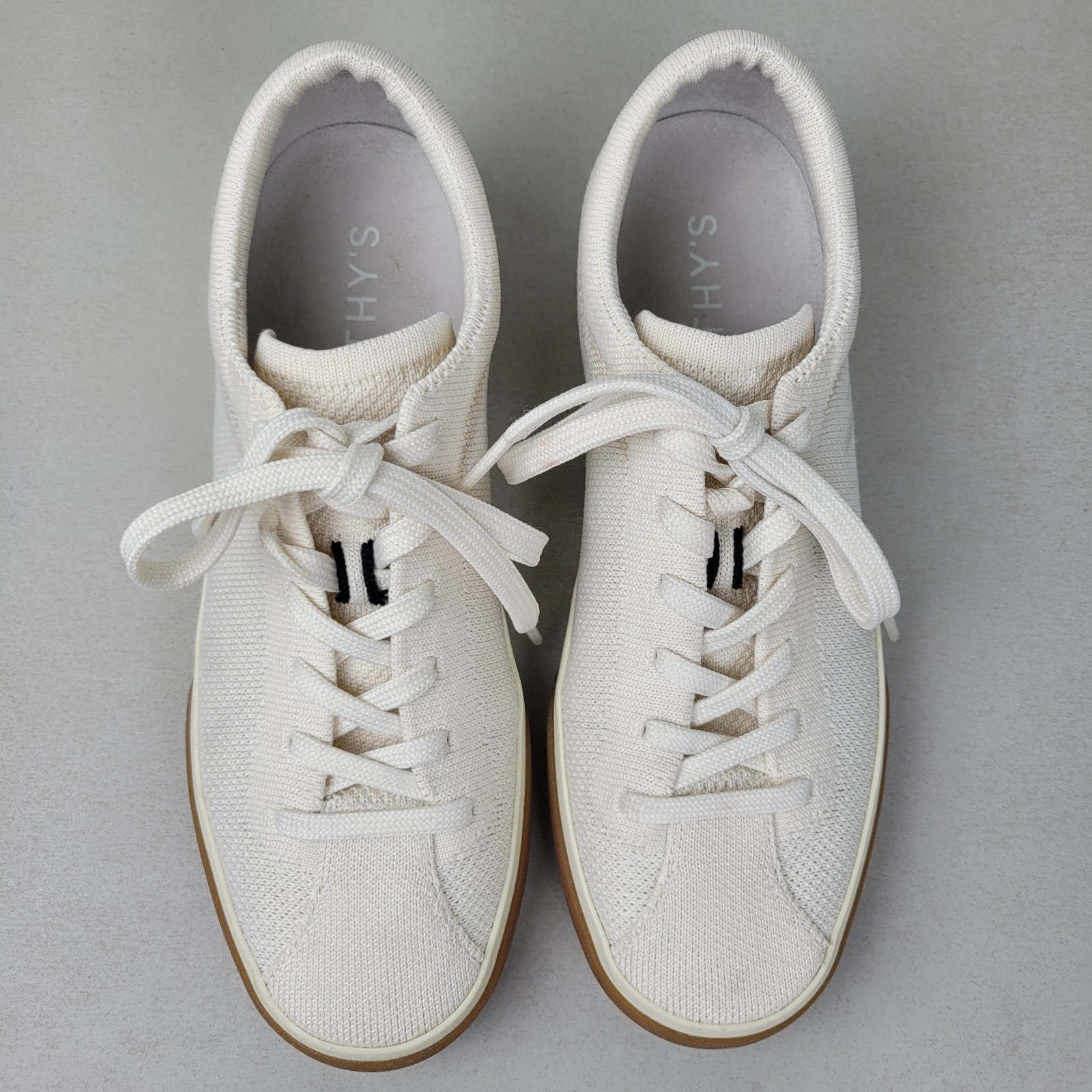 Rothy’s The Lace Up Sneakers Blonde Cream Off White Size 7