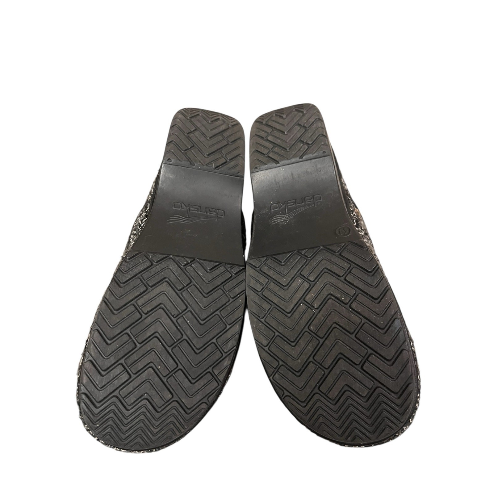DANSKO Black/White/Gray Textured Fabric Clogs Shoes Women’s 40 Vegan