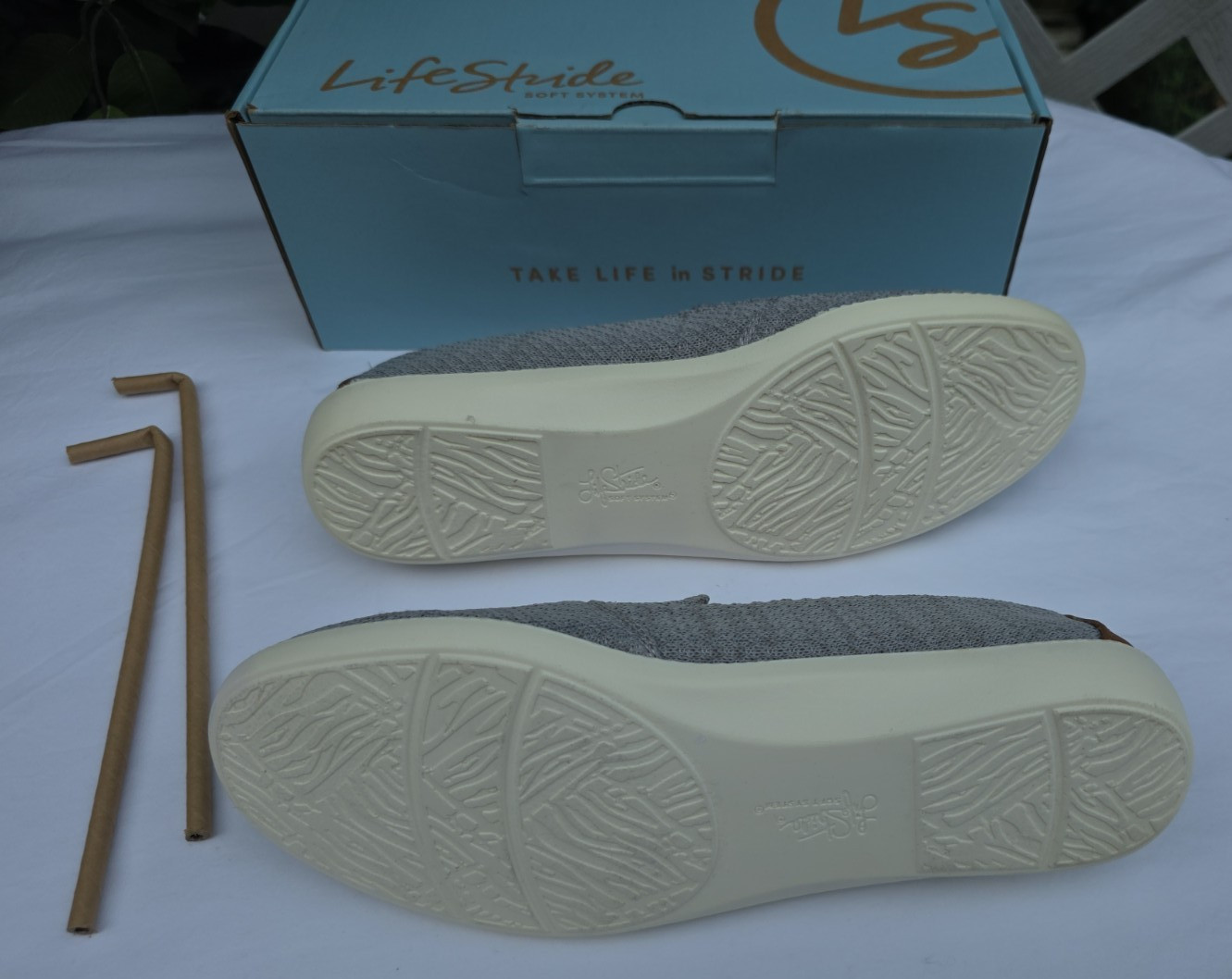 Lifestride Women’s Next Level Slip On Walking Shoes Gray/White Sz:8.5 New w/box