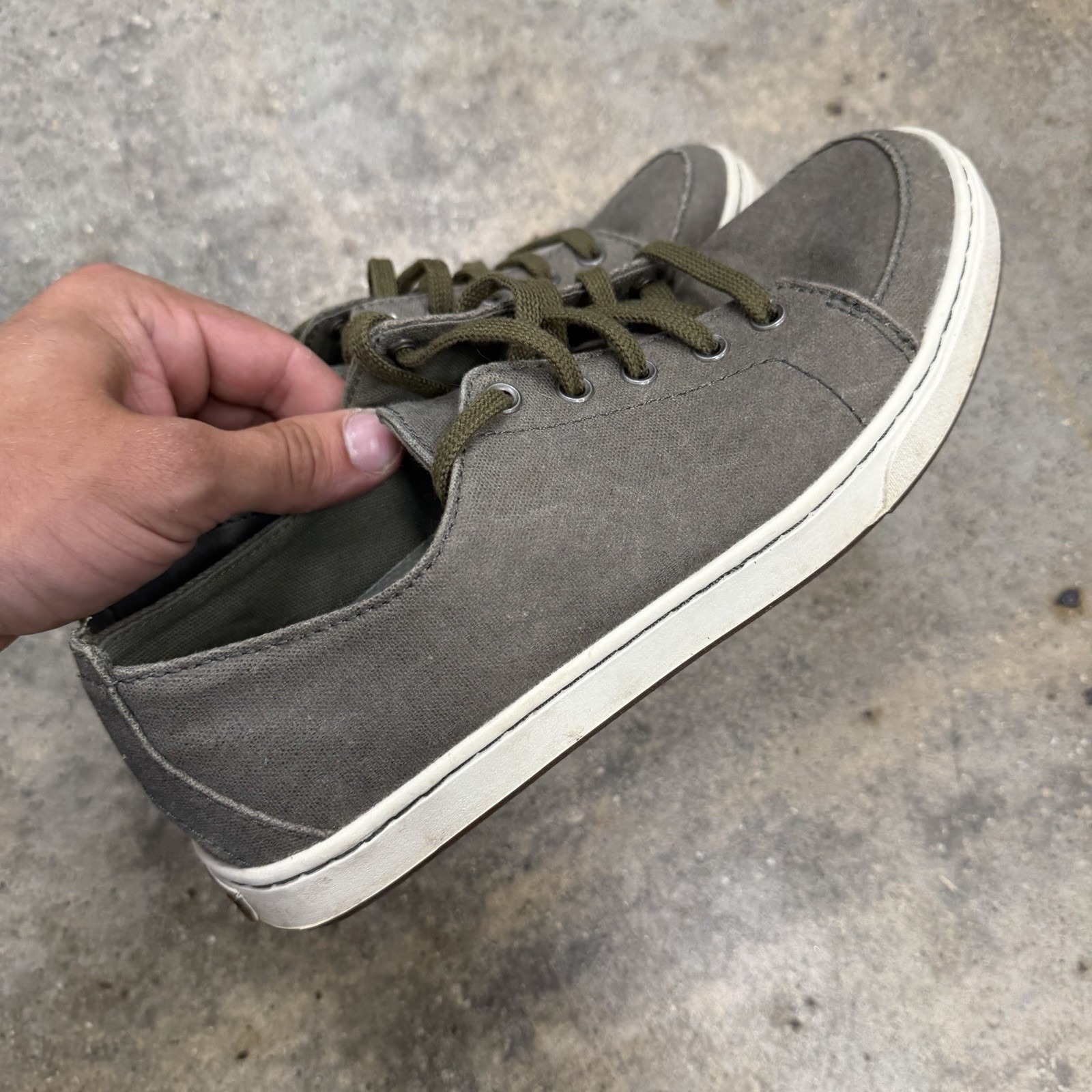 LL Bean Womens Campside 505886 Casual Sneakers Shoes Canvas Green Size 7 Medium