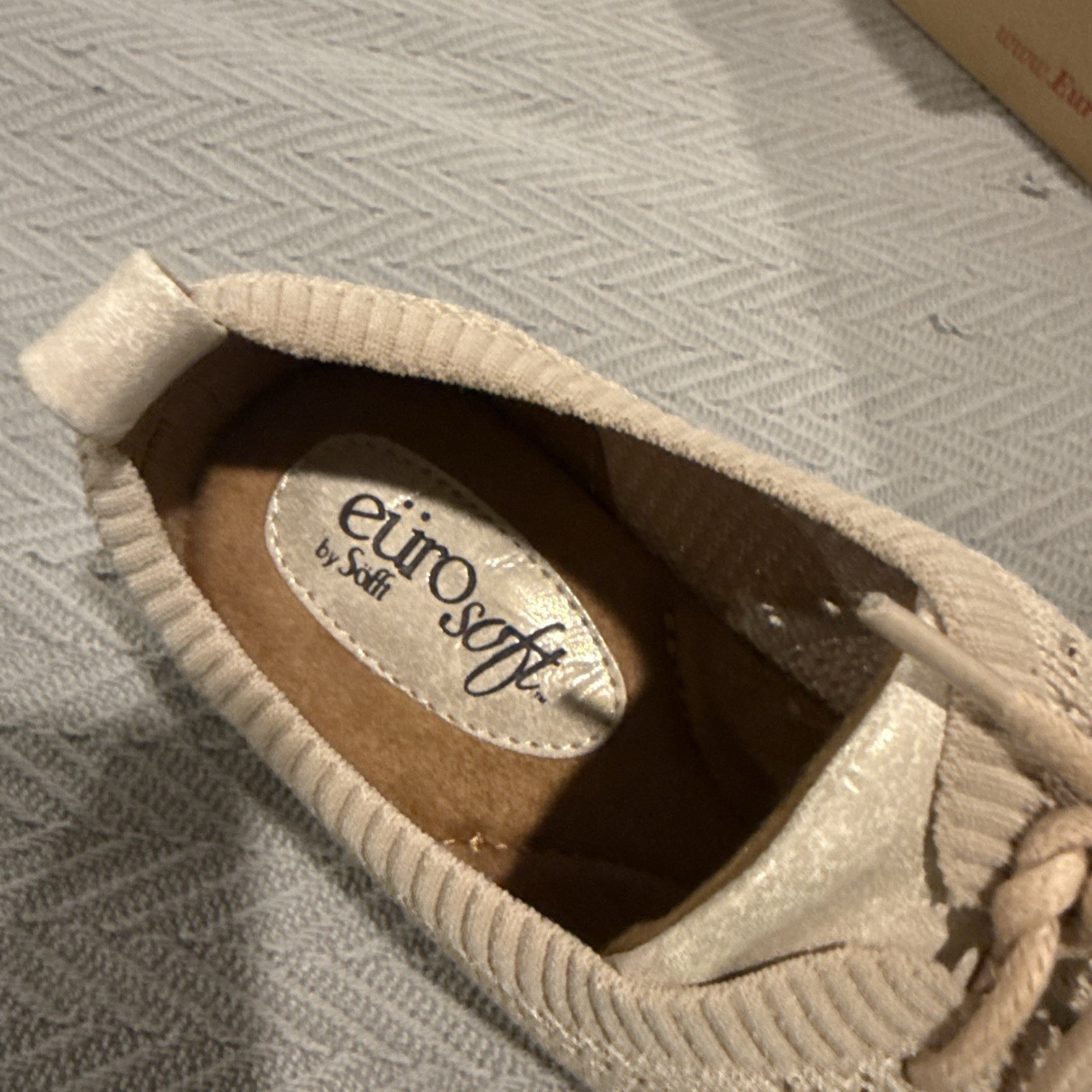 Eurosoft Virida Knit Oxford Shoes Women’s 7 Cream Comfort Lace Up NIB