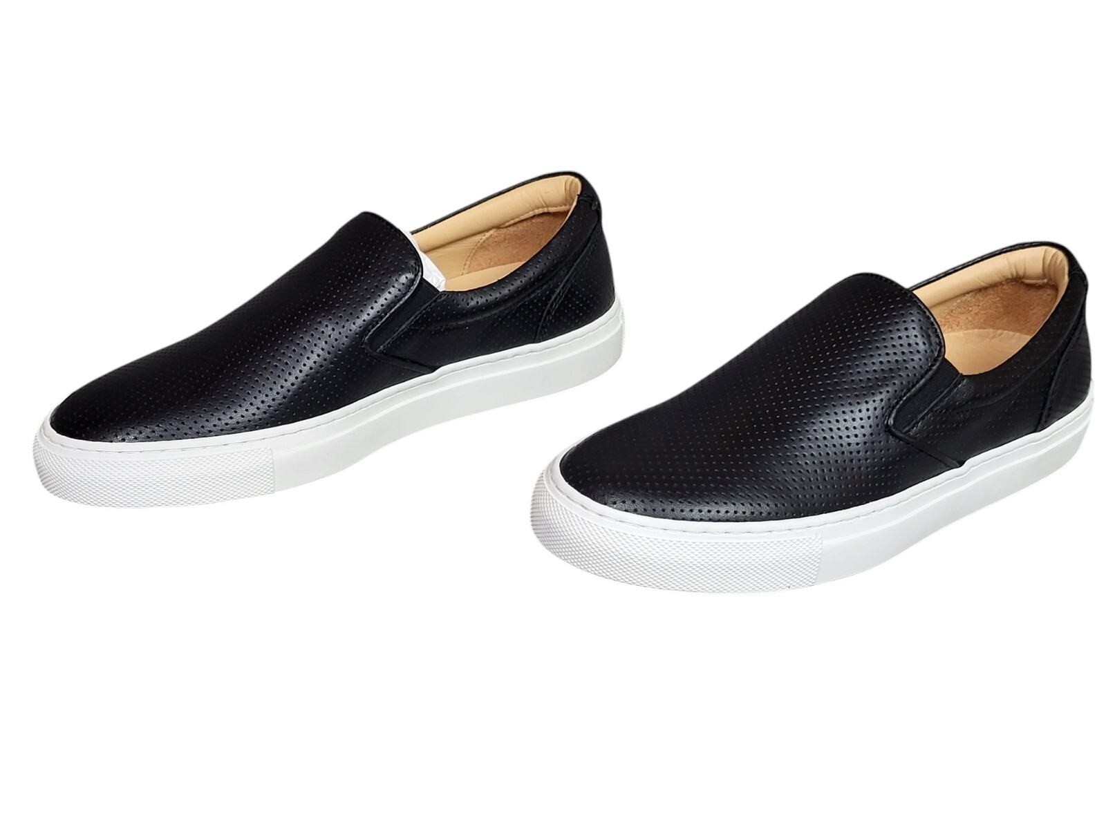 Greats Brooklyn Wooster Leather Slip-on Shoes Black Perforated Women US Size – 6