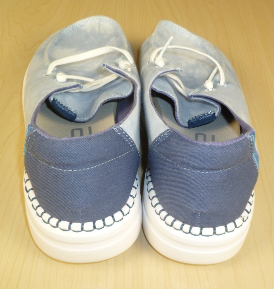 Hey Dude Wendy Rise Shoes Women’s 7 Peacock Blue Platform Sneakers Canvas Casual