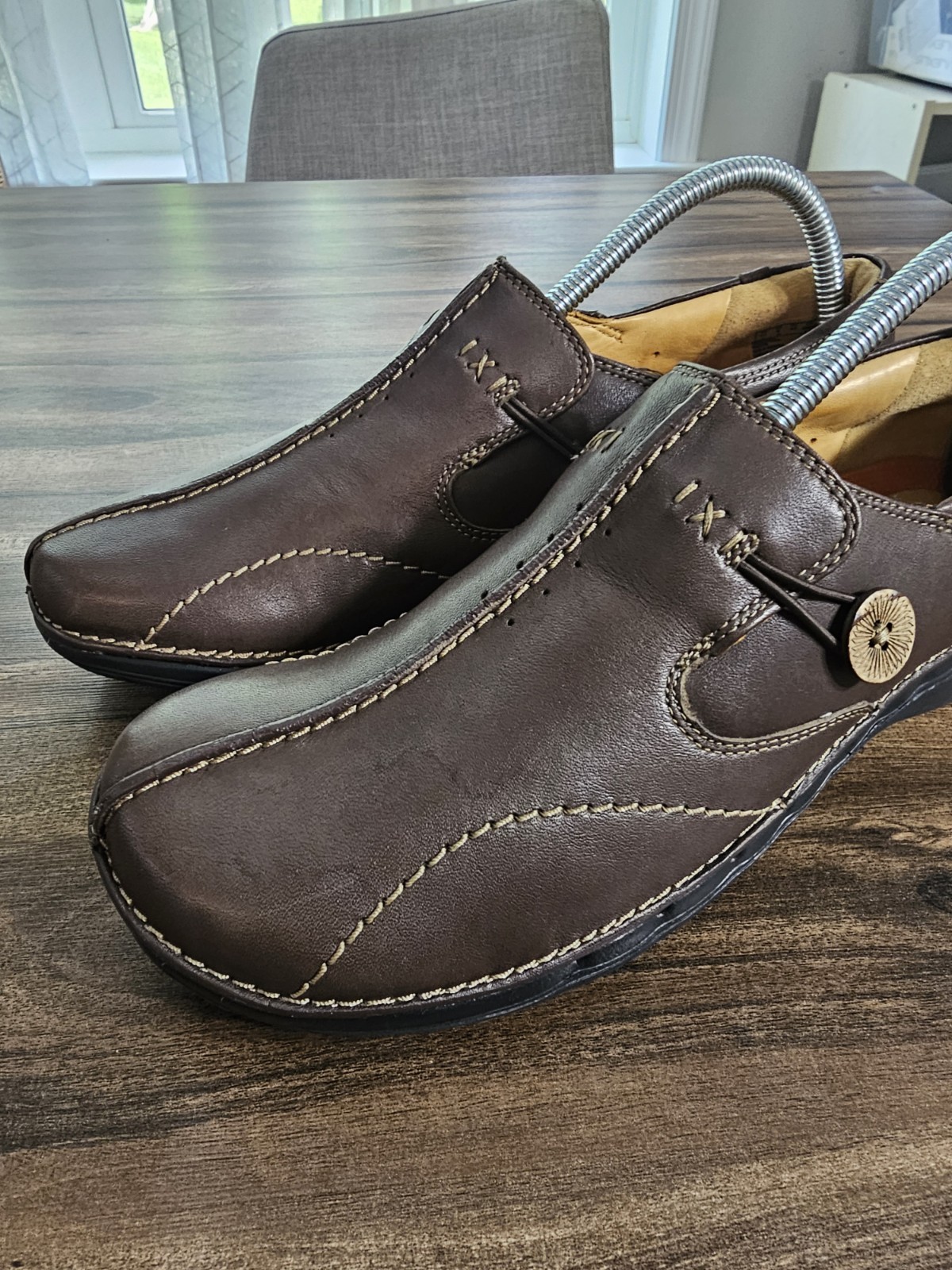 Clarks Unstructured Un Loop Loafers Dark Brown Leather Slip On Shoes Women 9