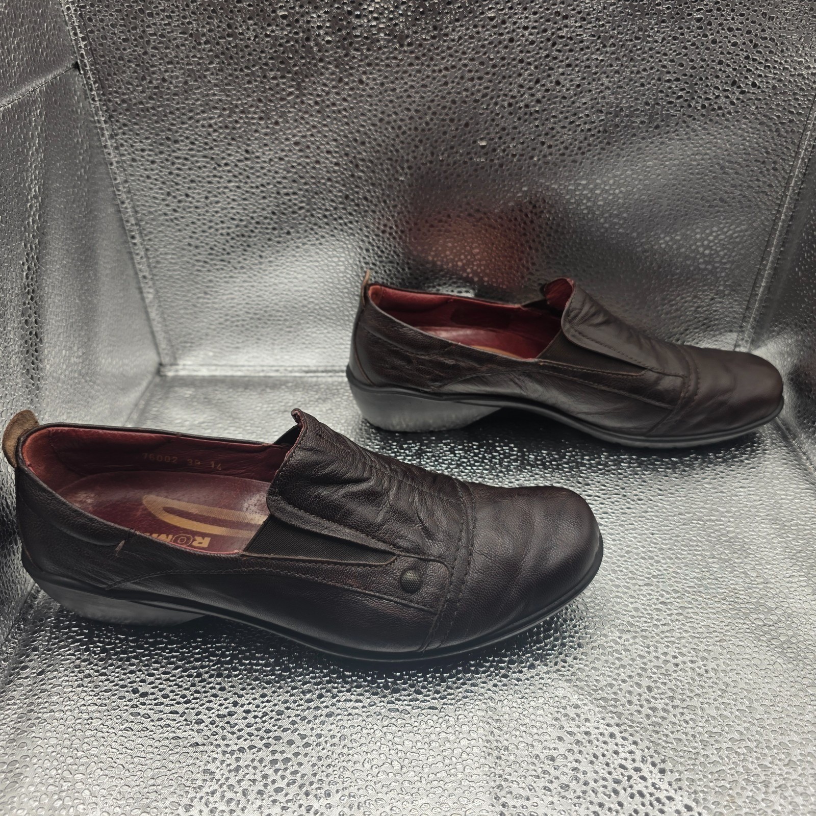 Romika Slip On Loafers 39 US 8.5 Women Cassie Leather Comfort Shoes Brown