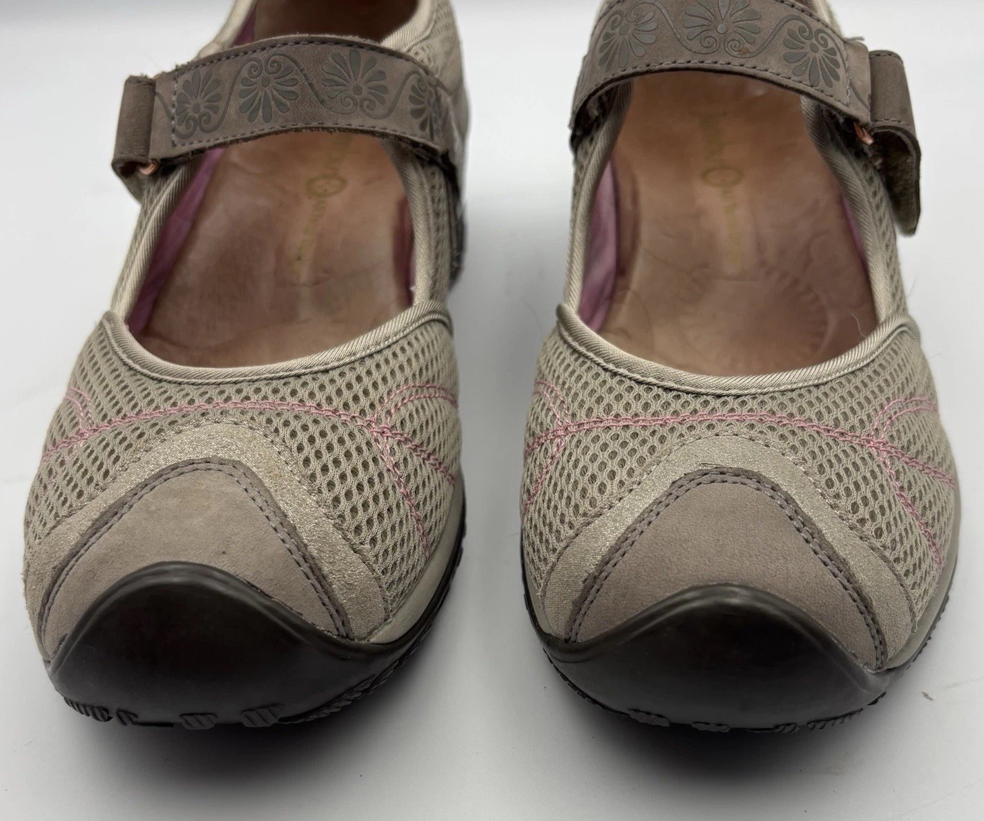 JAMBU Cascade Taupe Leather Mesh Shoes Mary Jane Terra Design Walk Womens Sz 8.5