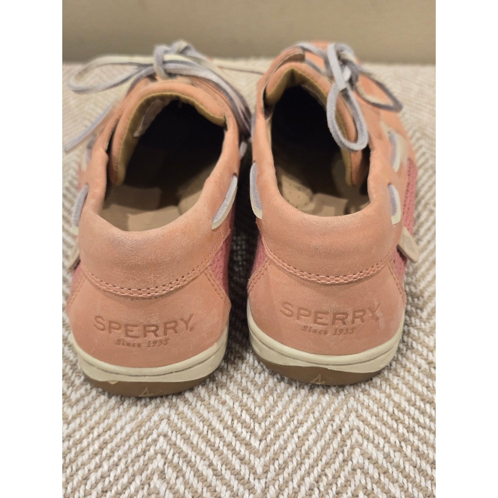 Sperry Koifish Leather Mesh Boat Shoe Pink Womens Size 7
