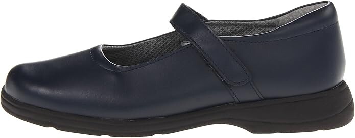 School Issue Prodigy Sz 8 W WIDE EU 39 Women’s Leather Mary Jane Flat Shoes Navy
