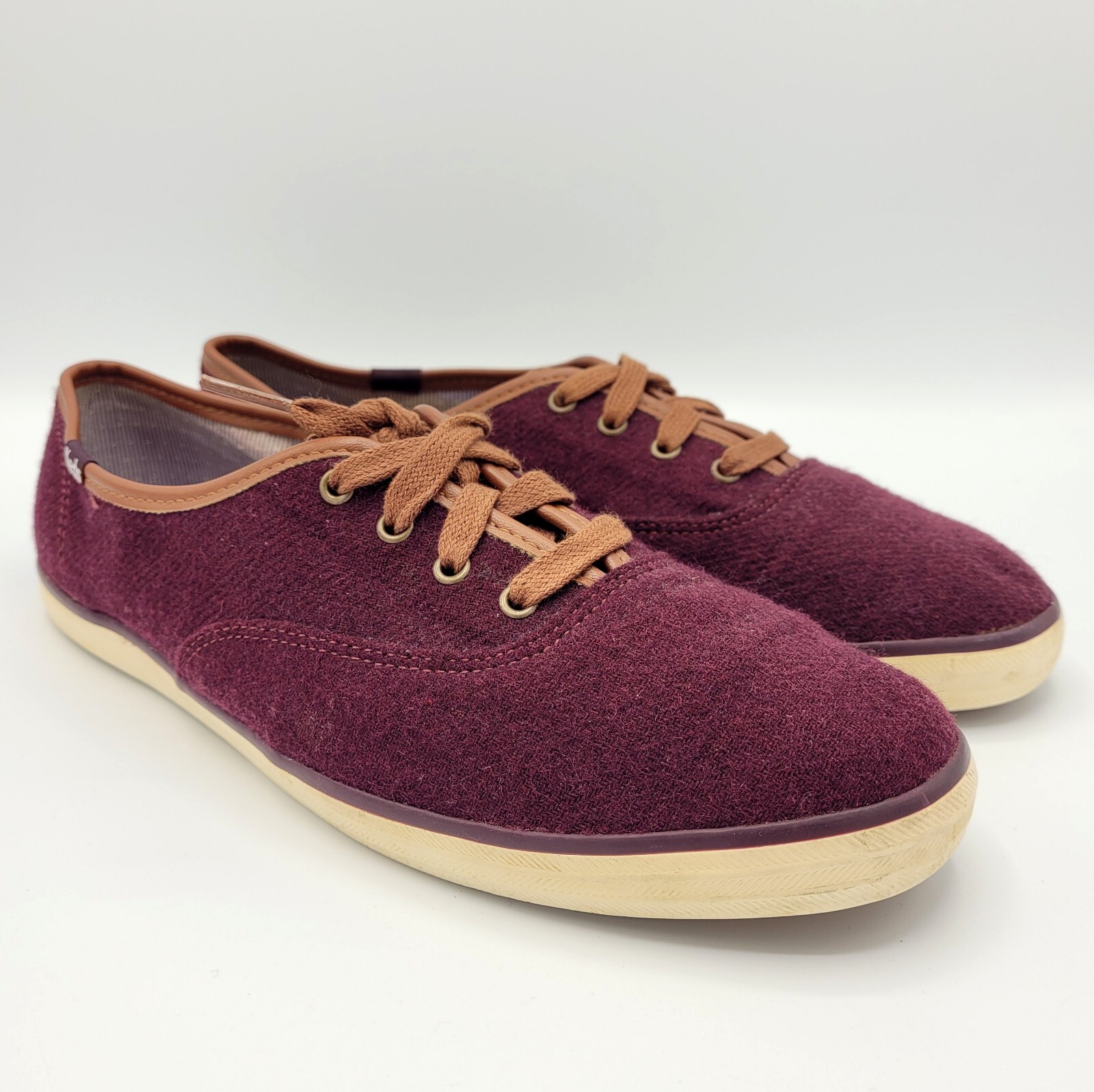 Keds Champion Wool Blend Burgundy Red Lace up Casual Sneakers Shoes Women’s 9.5