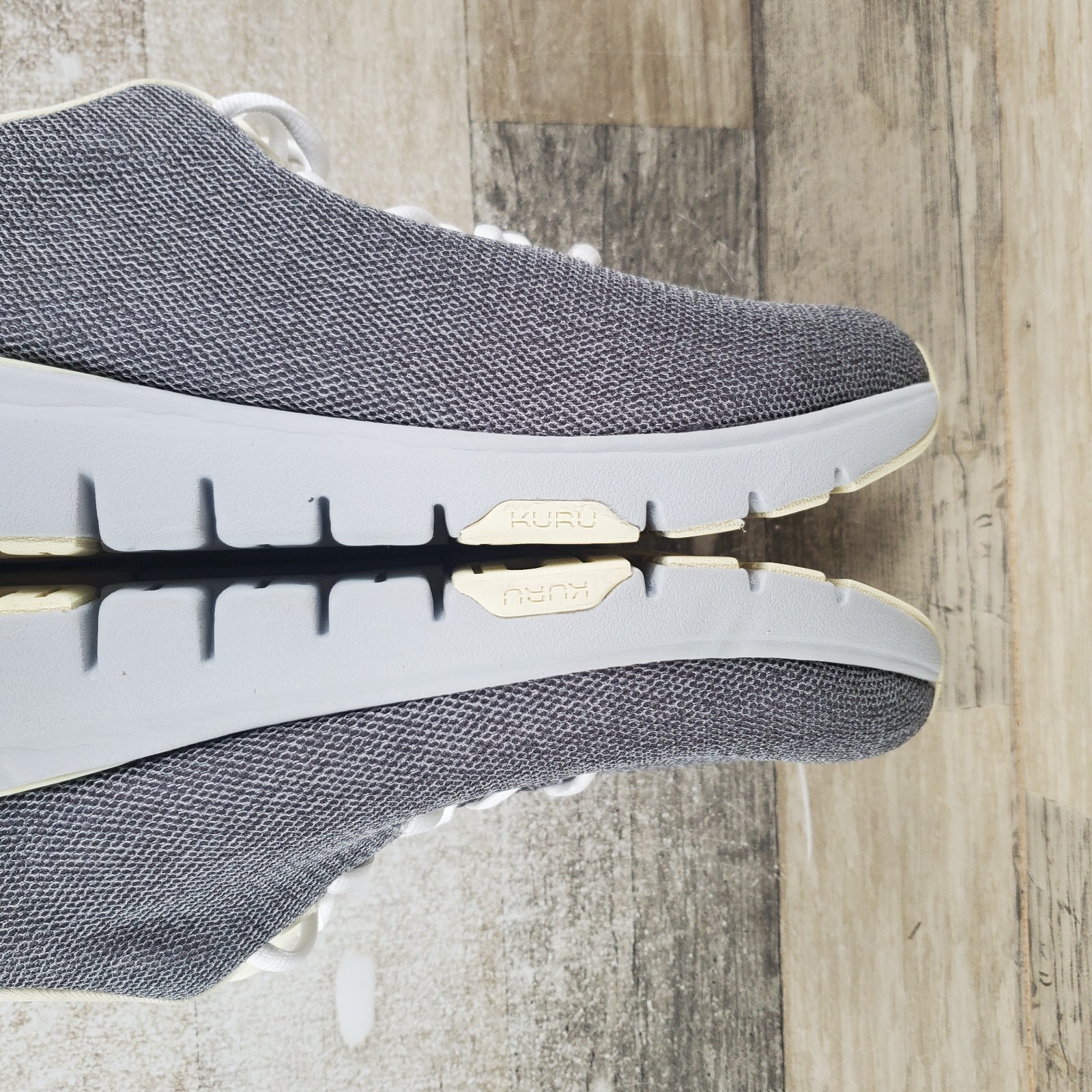 Kuru Flex Via Womens Shoes Sz 10.5 W Running Dove Gray Pale Lime Lace Up Sneaker