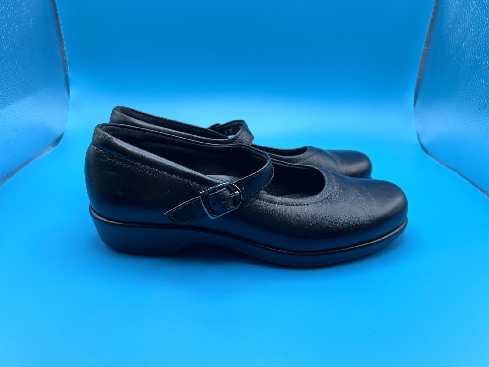 SAS Maria Women’s Black Leather Mary Jane Comfort Shoes Size 7 Tripad USA Made