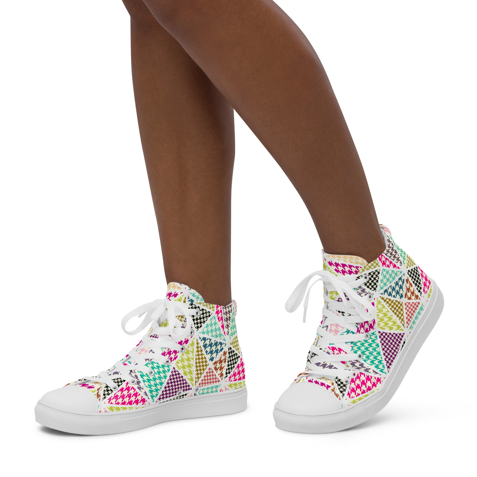 Geometric Graphic Print Women’s high top canvas shoes