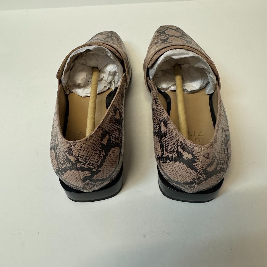 Naturalizer Womens 8 W Nude Snake Cicero Slip On Loafers Shoe NIB ZF7