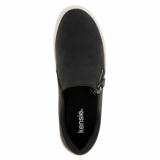 Kensie Women’s Sneakers Soren Casual Slip-on Zipper Low Top Fashion Shoe 6.5 New