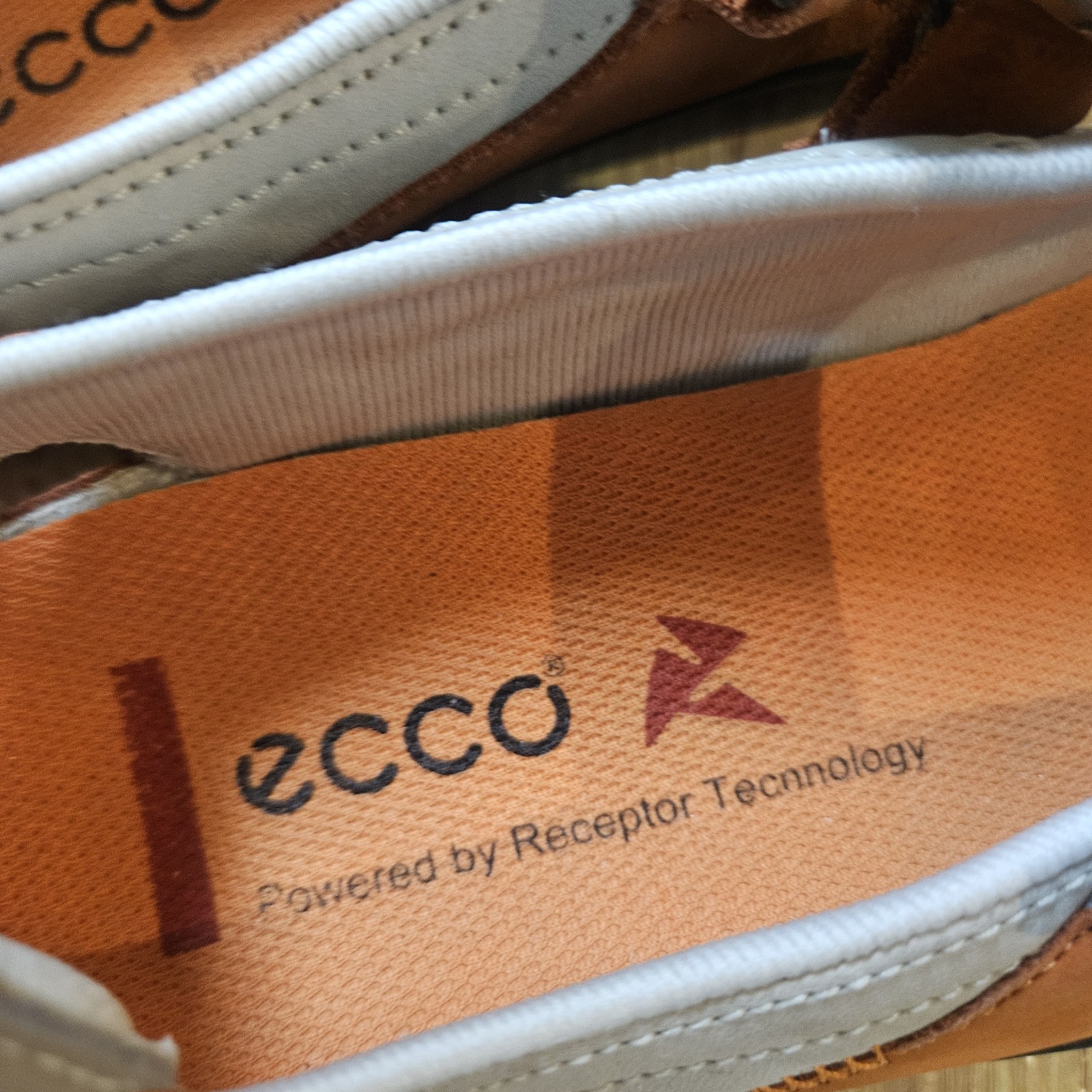 ECCO Receptor Women’s Mary Jane Shoes Size 38 US 7-7.5 Beige Orange Leather