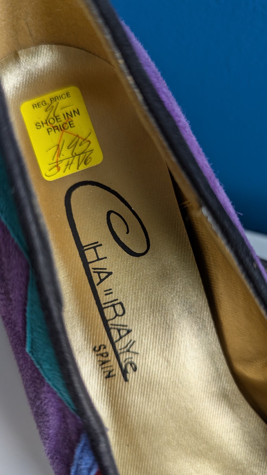 Deadstock Vtg 80’s 90’s Cha-Raye Spain Low Pumps Heels 8 Colorful Suede RARE
