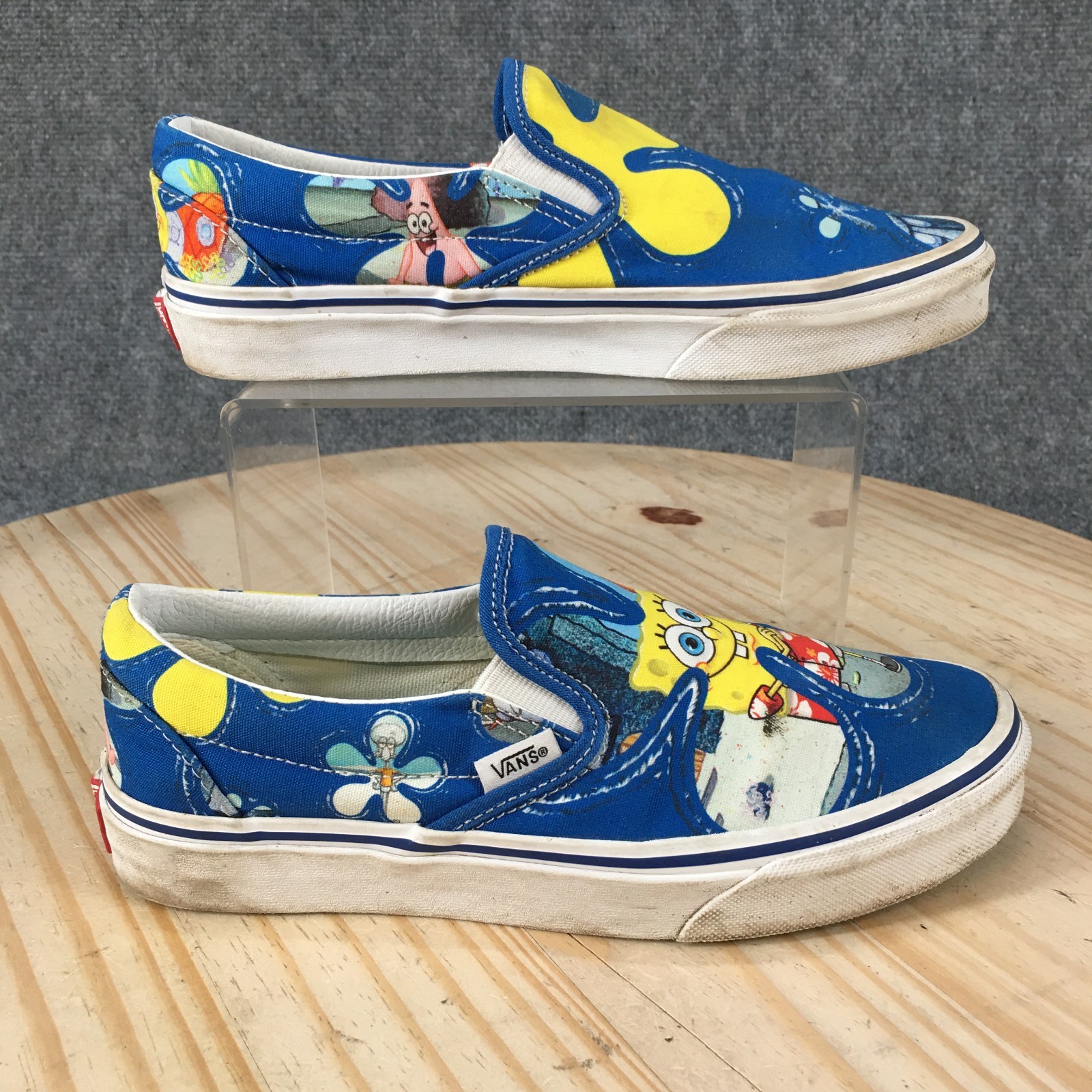 Vans Shoes Mens 5.5 Womens 7 SpongeBob SquarePants Slip On Sneakers Blue Multi