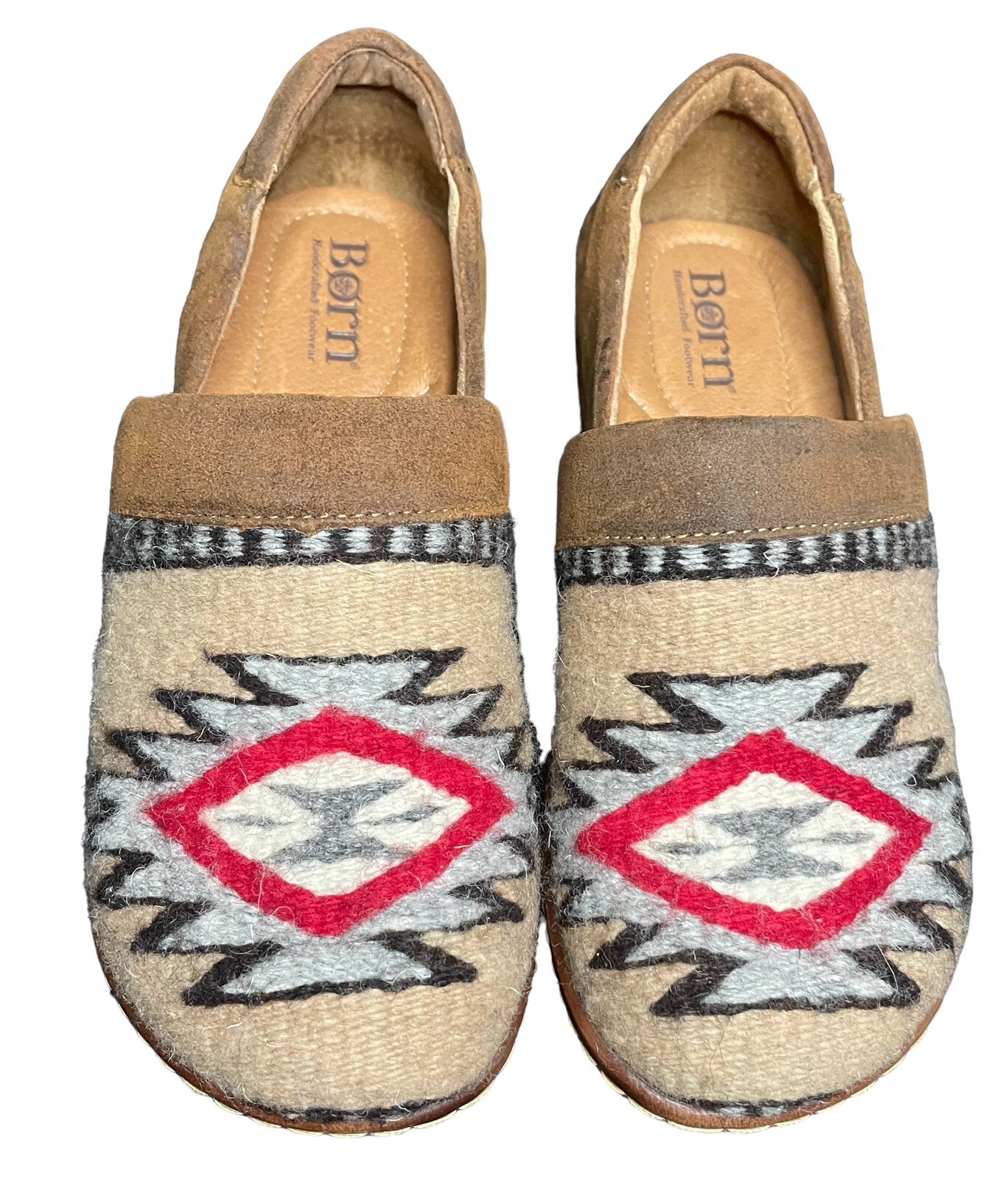 Born BOC Shoe Clog Bailie Woven Wool Aztec Brown Glazed Ginger Mexico Women 6.5