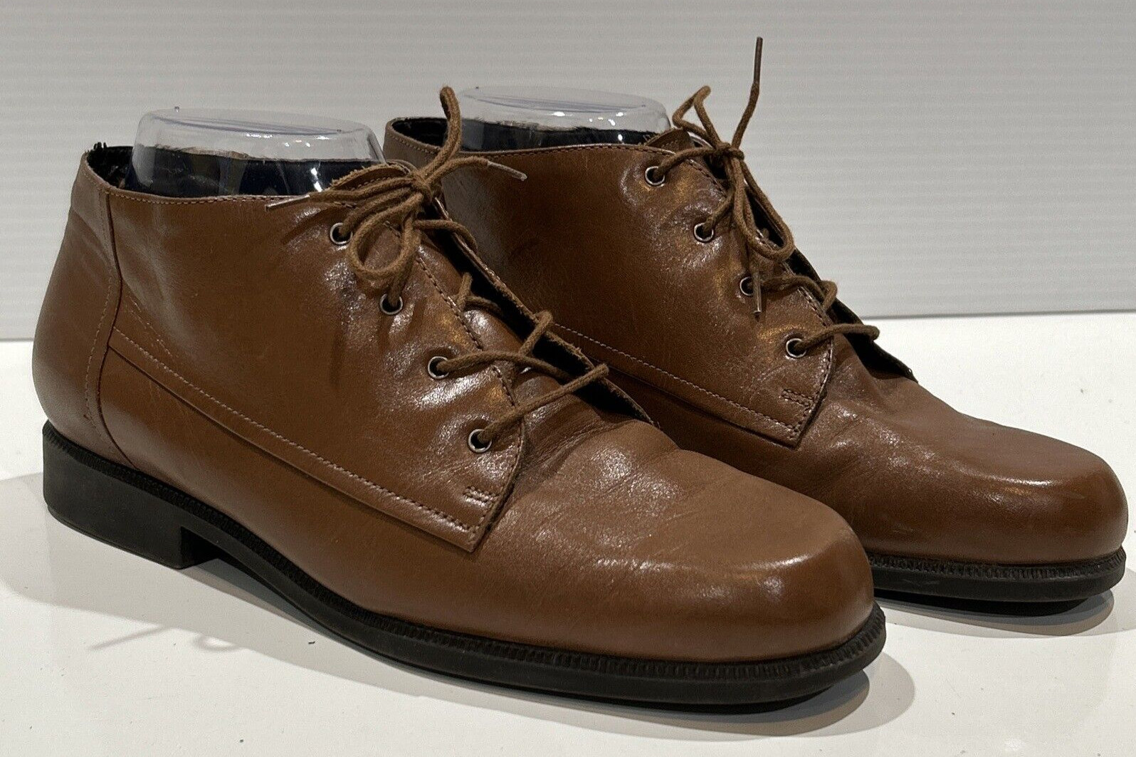 Easy Spirit Anti Gravity Brown Leather Derby Lace Up Desert Boots Chukka Women 8