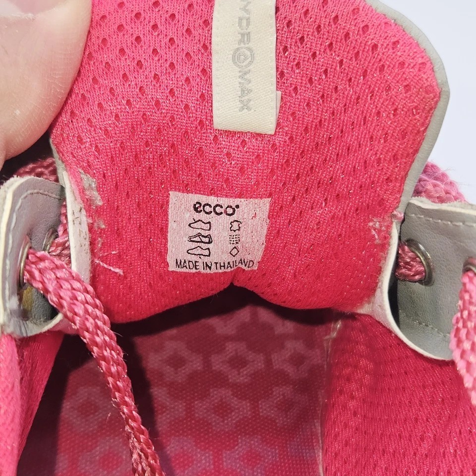 ECCO Women’s Golf Shoes Size 37 US 7 Gray Pink Lace Up Casual Comfort Flats