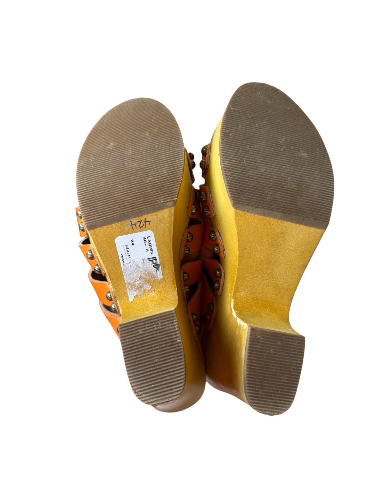 Dingo Women’s Dagwood Sandals Orange Leather 8M Clogs Platform Bohemian Festival