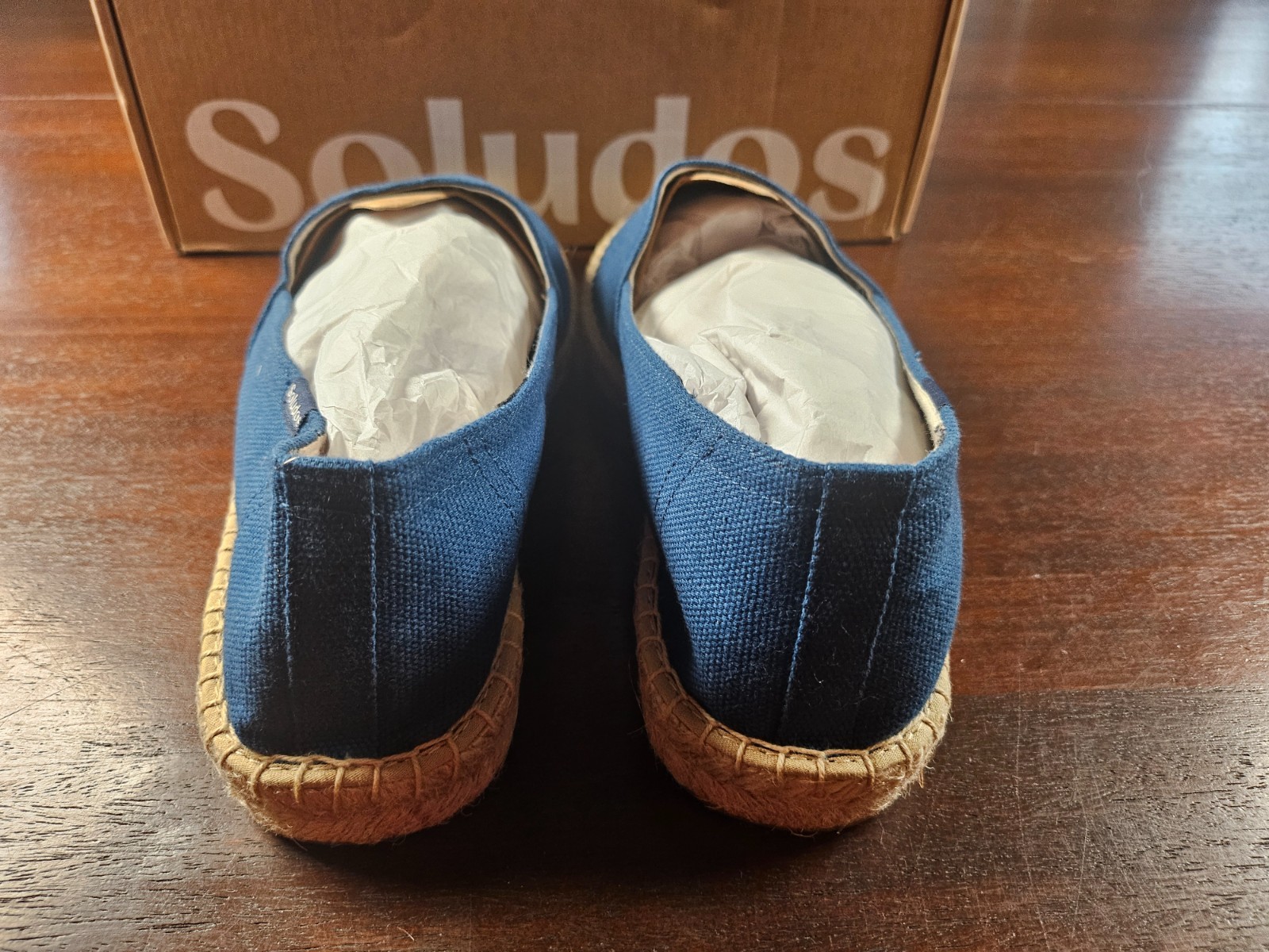 Soludos Women Sz 10 Espadrilles Sandal Navy Canvas Platform Slip On New in box