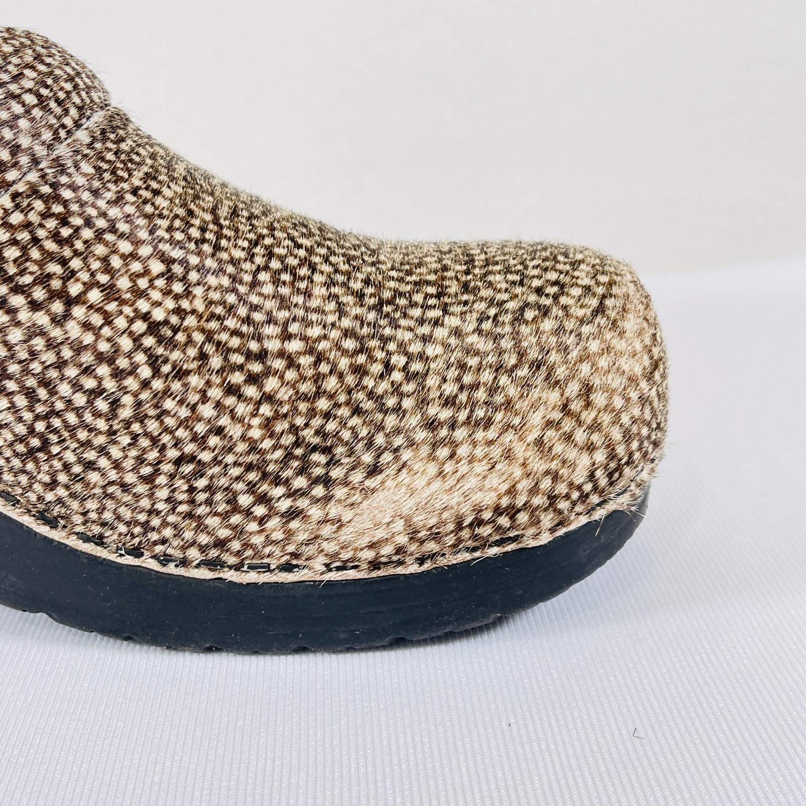 Santia Comfort Clogs Women’s EU 40 US 9.5-10 Brown White Spotted Calf Hair