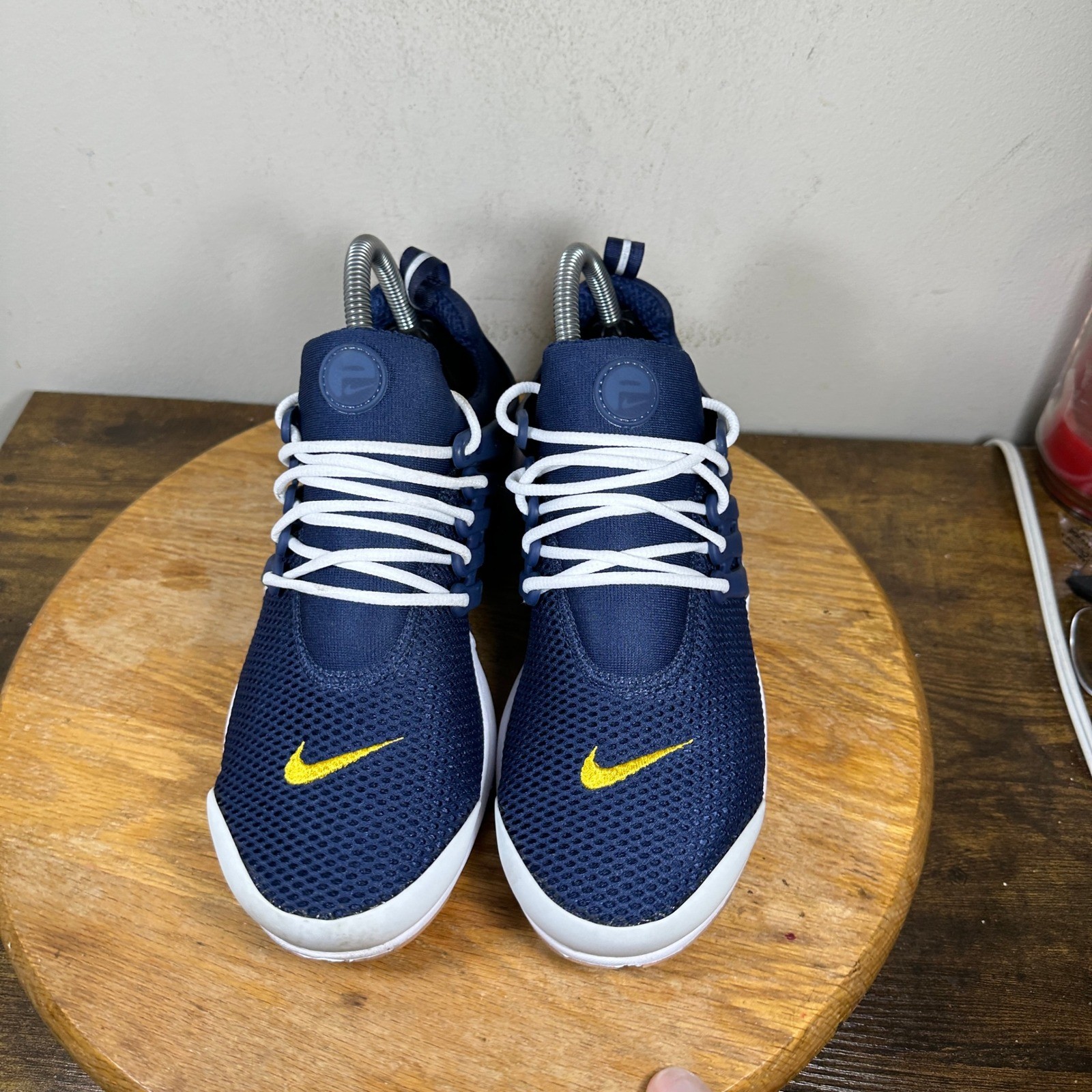 Nike Air Presto Womens Navy Blue Yellow Mesh Running Shoes 846440-998 Size 9