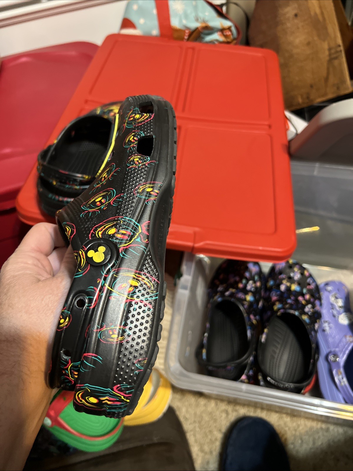 Disney Parks 2023 Glow Halloween Mickey Mouse Pumpkin Adult Clogs Crocs M8/W10