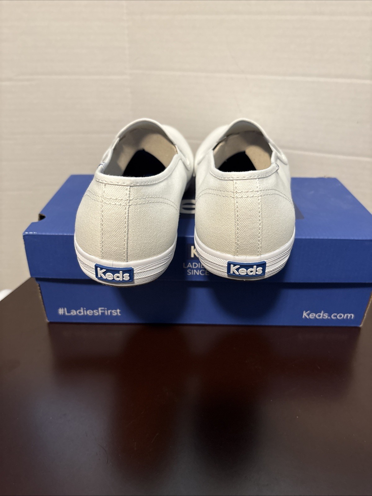 Keds Women’s Champion Canvas Slip-on Sneakers White (WF23240), size 12 W
