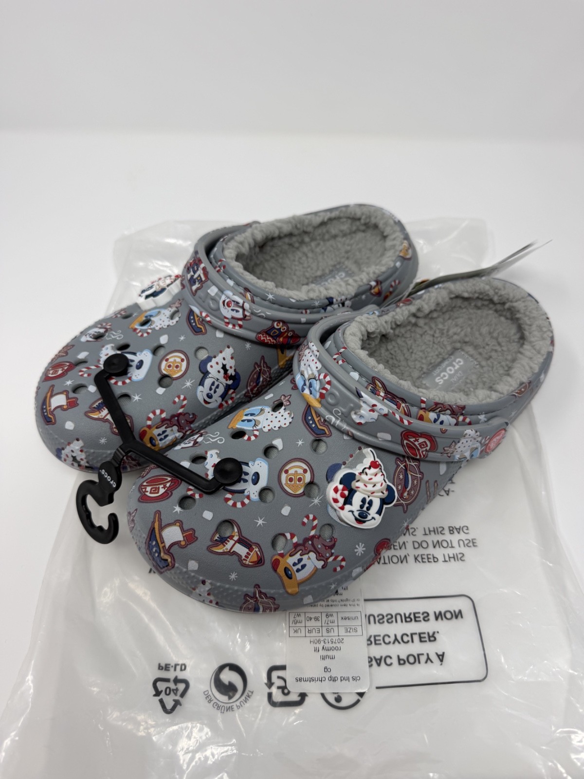 CROCS MICKEY Disney Parks 2021 Christmas Holiday Fleece Lined Men 7 Women 9 NWT