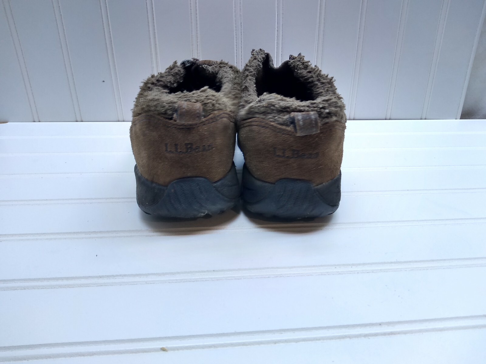 L.L. Bean Brown Suede Textile Loafers Zip Hiking Work Women’s Shoes 7M 38