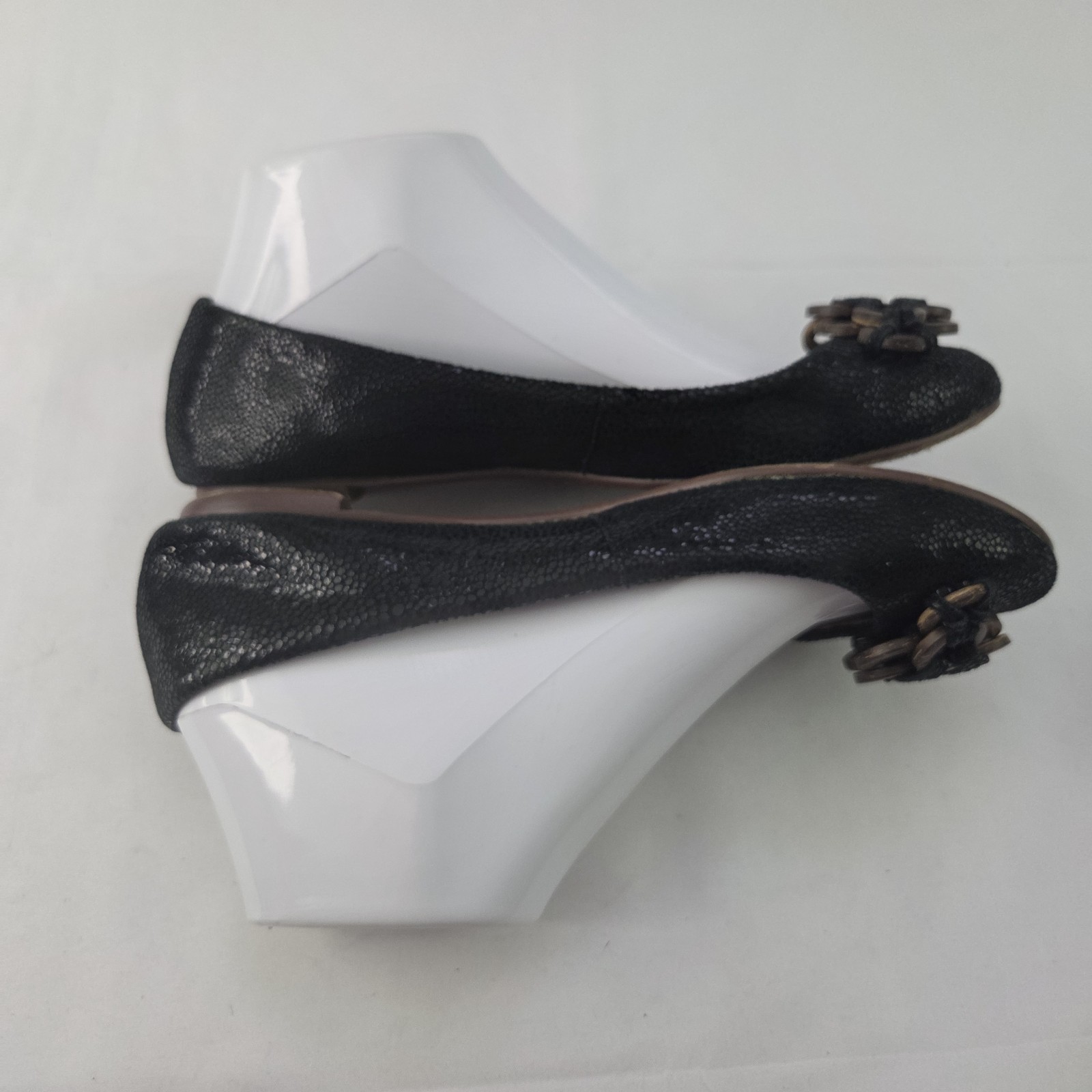 Jeffrey Campbell Ballet Flats Womens 7.5 Black Snake Print Leather Slip On Shoes
