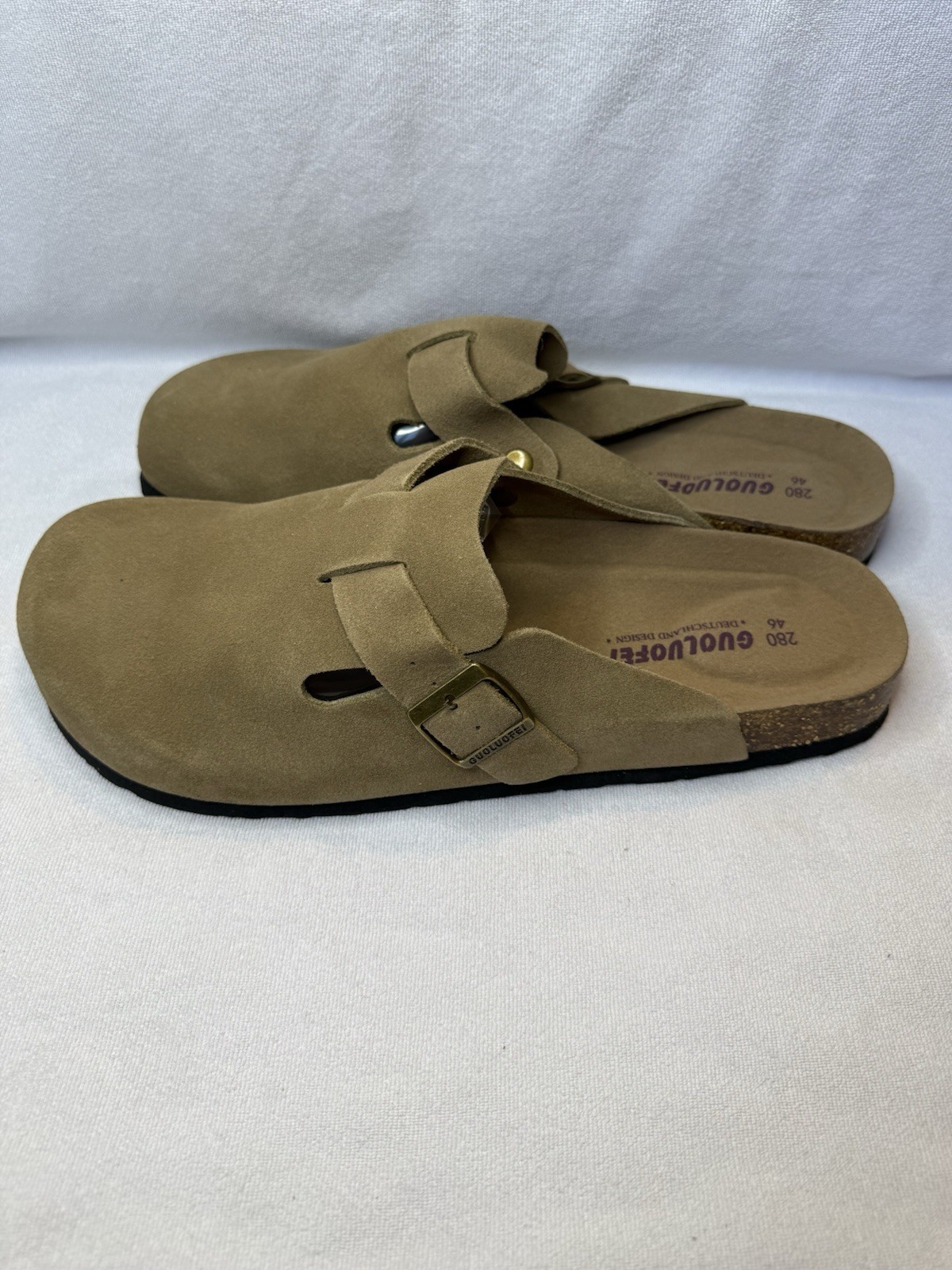 NWT Suede Clogs Mens 12 12.5 Womens 14 14.5 Slip On Comfort Shoes Unisex